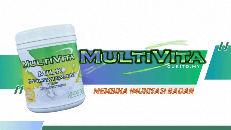 Banner Produk Multivita with tagline Membina Imunisasi Badan